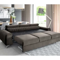Wohnen Schlafsofas*Wohnzimmer Ausziehsofa in Dunkelbraun - Wega