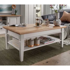 Wohnen Wohnzimmer Couchtisch in Weiß & Eiche - Henry