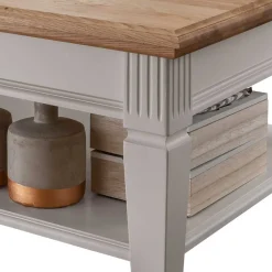 Wohnen Wohnzimmer Couchtisch in Weiß & Eiche - Henry