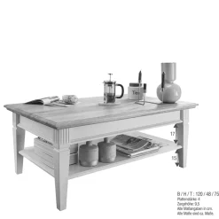 Wohnen Wohnzimmer Couchtisch in Weiß & Eiche - Henry