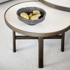 Wohnen Wohnzimmer Couchtisch mit runder Keramikplatte - Wyola