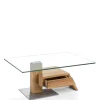 Wohnen Wohnzimmer Design-Glastisch mit Schublade - Ambia