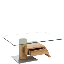 Wohnen Wohnzimmer Design-Glastisch mit Schublade - Ambia