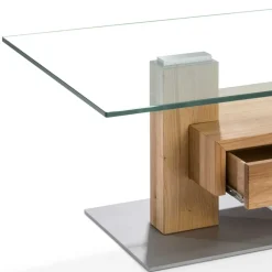 Wohnen Wohnzimmer Design-Glastisch mit Schublade - Ambia