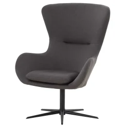 Wohnen Wohnzimmer Designsessel in Dunkelgrau Stoff - Dessina