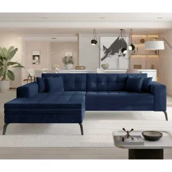 Wohnen Schlafsofas*Wohnzimmer Eckcouch in Dunkelblau - Asbro