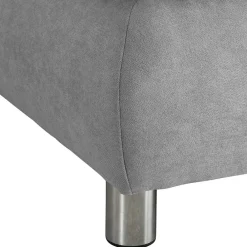 Wohnen Wohnzimmer Eckcouch in Hellgrau mit Chrom - Oraina