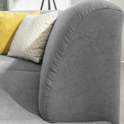 Wohnen Wohnzimmer Eckcouch in Hellgrau mit Chrom - Oraina