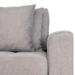 Wohnen Skandinavische Möbel|Sofas*Wohnzimmer Ecksofa in Hellgrau mit Buche - Lelyo