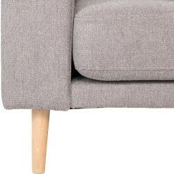 Wohnen Skandinavische Möbel|Sofas*Wohnzimmer Ecksofa in Hellgrau mit Buche - Lelyo