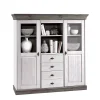 Wohnen Landhausmöbel|Sideboards & Kommoden*Wohnzimmer Highboard Mirandesca in Grau Weiß