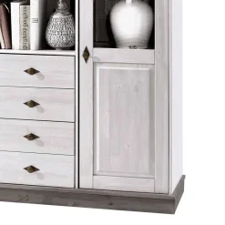 Wohnen Landhausmöbel|Sideboards & Kommoden*Wohnzimmer Highboard Mirandesca in Grau Weiß