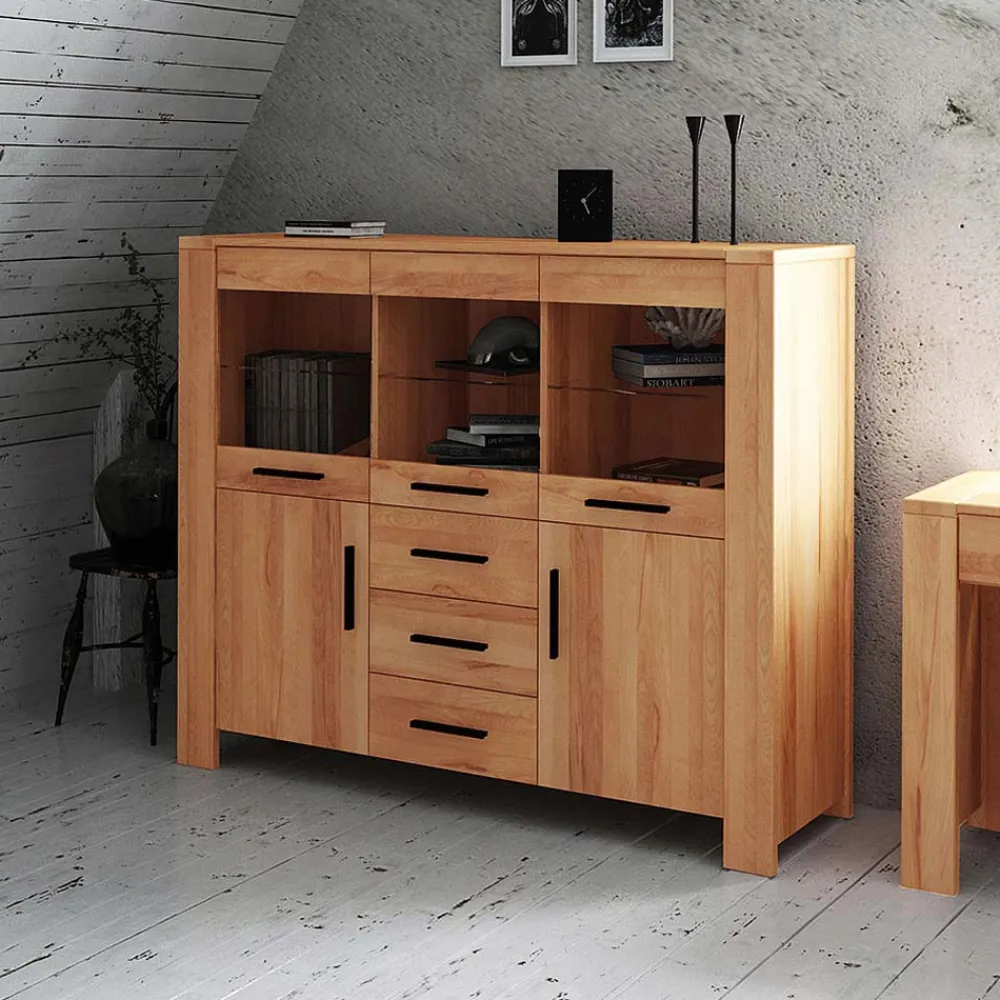 Wohnen Wohnzimmer Highboard Mosniak aus Kernbuche Massivholz