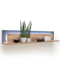 Wohnen Graue Möbel|Esszimmerregale*Wohnzimmer Hängeboard in Eichefarben & Grau - Vecenda