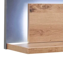 Wohnen Graue Möbel|Esszimmerregale*Wohnzimmer Hängeboard in Eichefarben & Grau - Vecenda