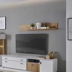 Wohnen Wohnzimmer Hängeboard in Wildeiche Optik - Nenaloro