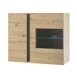 Wohnen Esszimmerschränke*Wohnzimmer Hängeschrank mit Glas Einsatz 2-türig - Lairian