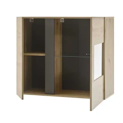 Wohnen Esszimmerschränke*Wohnzimmer Hängeschrank mit Glas Einsatz 2-türig - Lairian