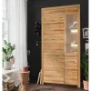 Wohnen Wohnzimmer Massivholzschrank mit Glas Einsatz - Loitons