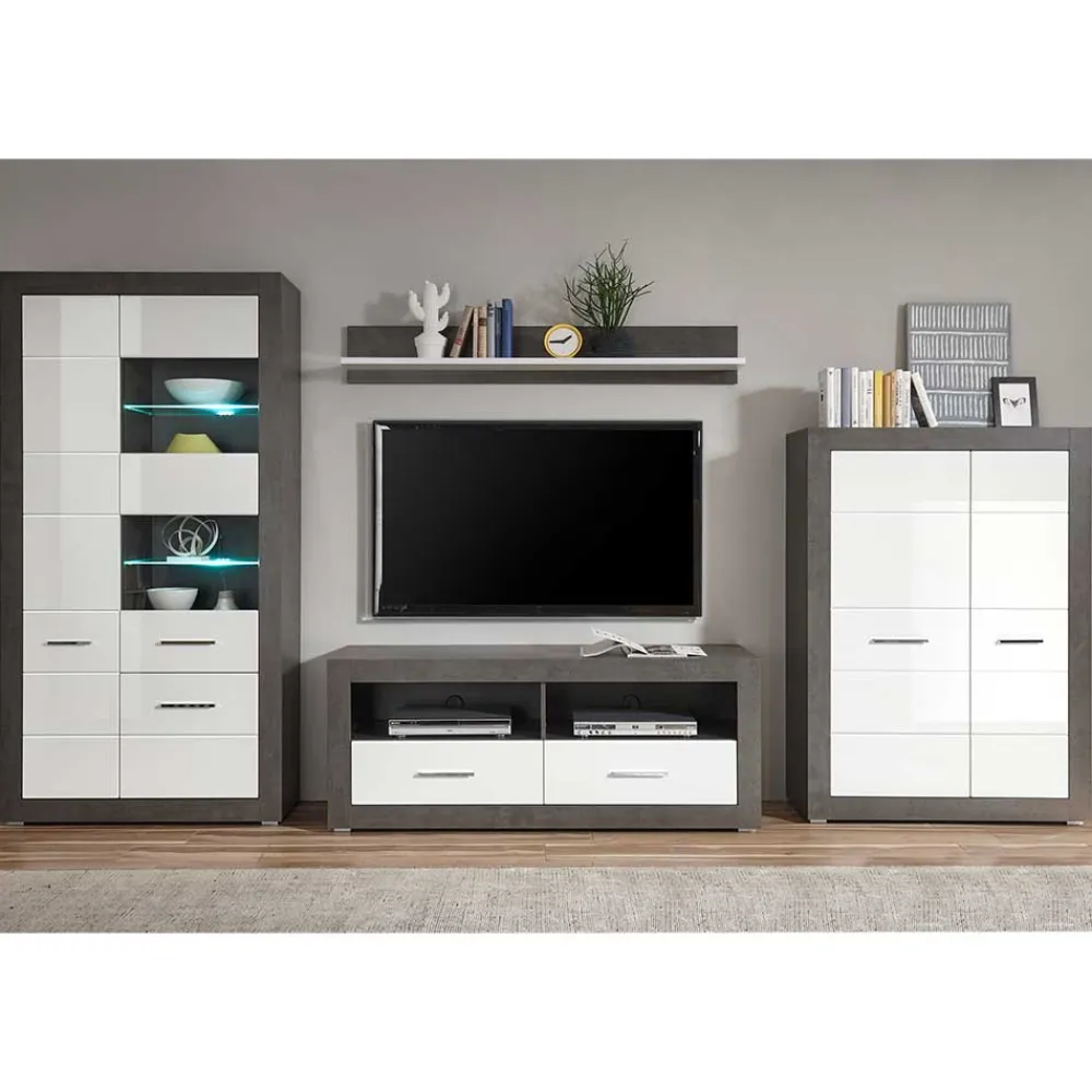 Wohnen Wohnzimmer Möbel Kombi zweifarbig - Istensa (vierteilig)