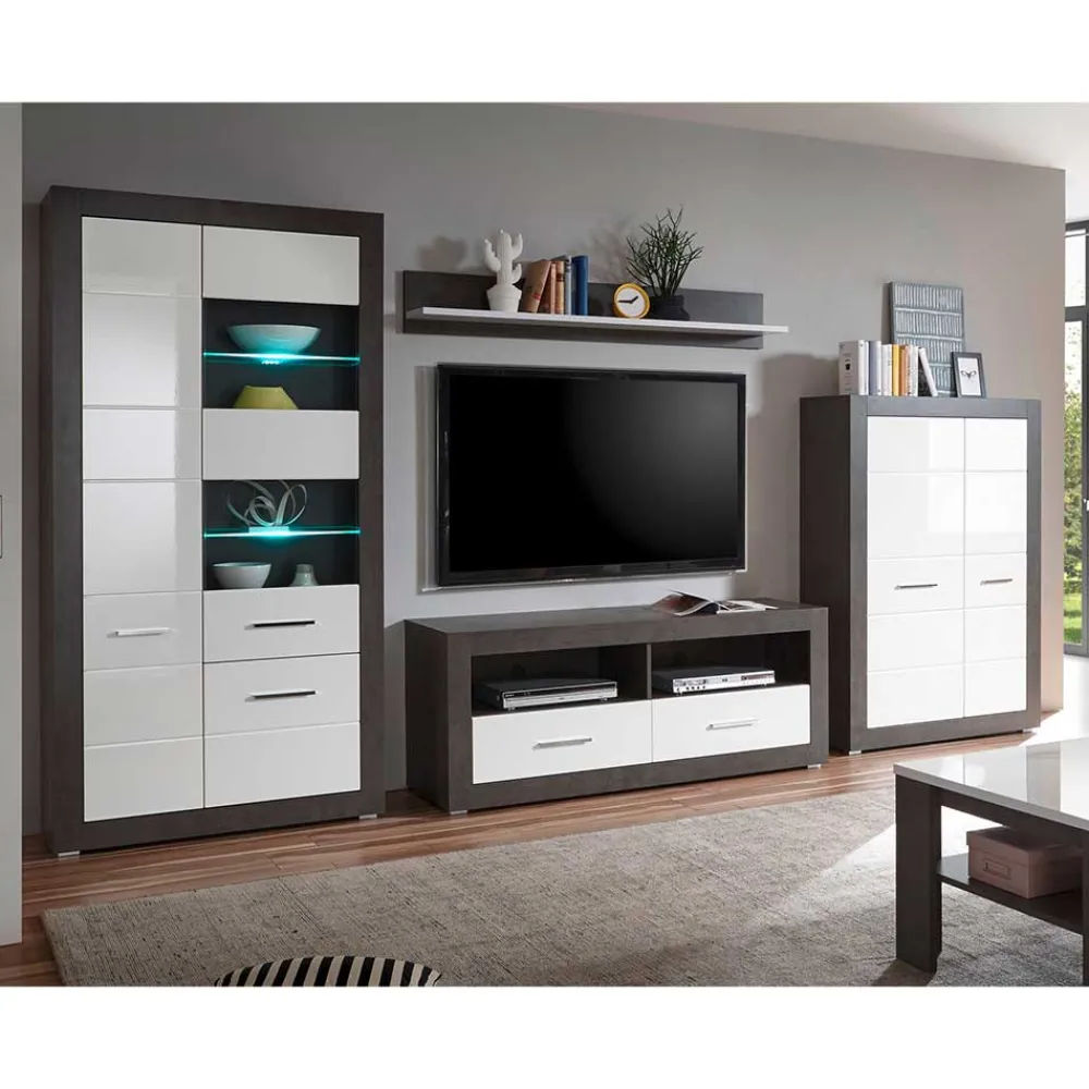 Wohnen Wohnzimmer Möbel Kombi zweifarbig - Istensa (vierteilig)