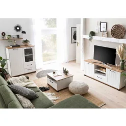 Wohnen Wohnzimmer Möbel Set in Weiß - Cabinda (vierteilig)