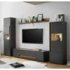 Wohnen Graue Möbel|Wohnwände*Wohnzimmer Möbel Wohnwand günstig - Ahilav (vierteilig)