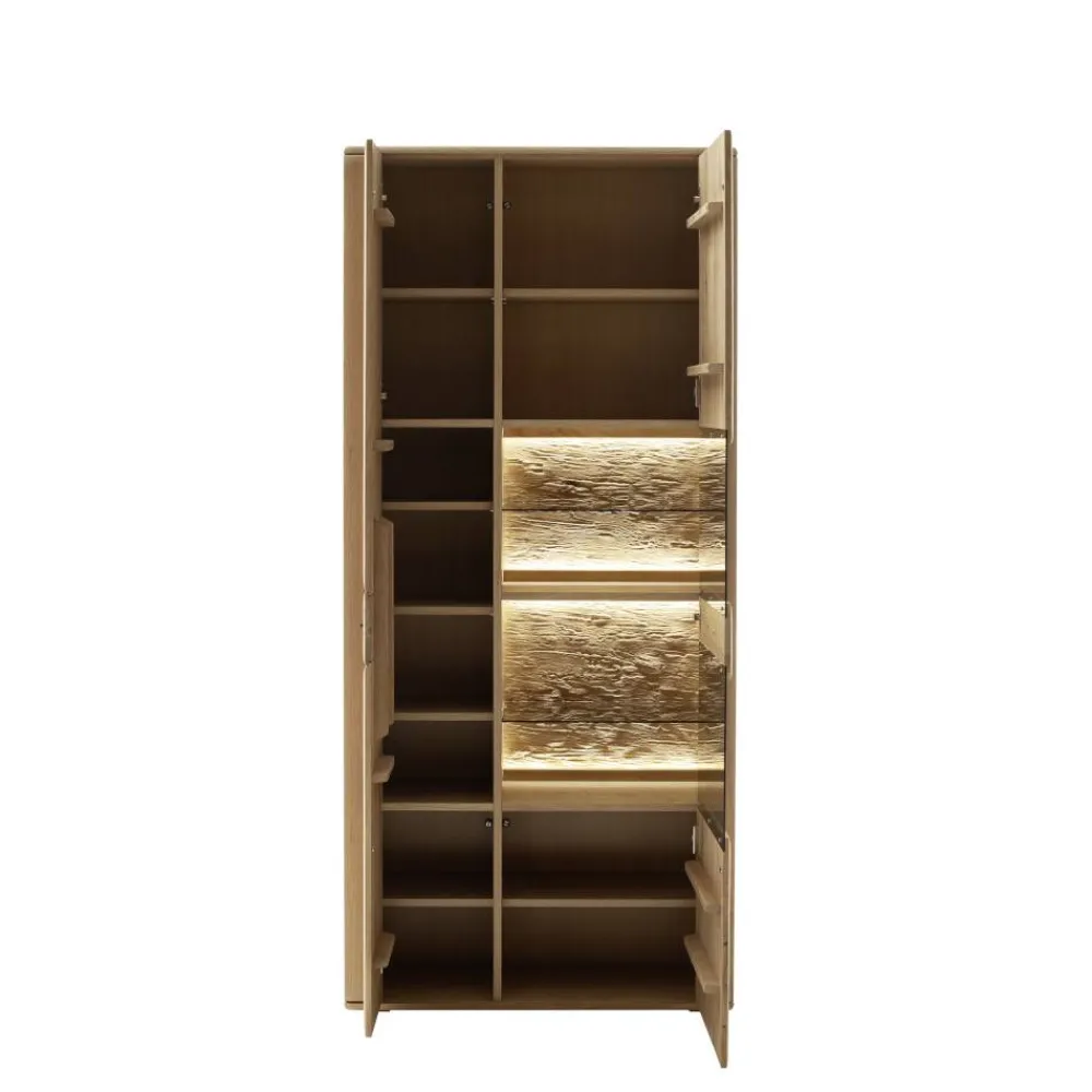 Wohnen Wohnzimmerschränke|Wohnwände*Wohnzimmer Möbelset in Asteiche Hell - Jevedaz (dreiteilig)