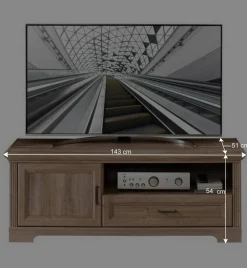 Wohnen Wohnwände|Wohnwand*Wohnzimmer Möbelset in Eiche NB - Barack (vierteilig)