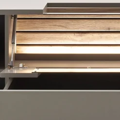 Wohnen Wohnzimmer Möbelset in Grau - Teorina (dreiteilig)