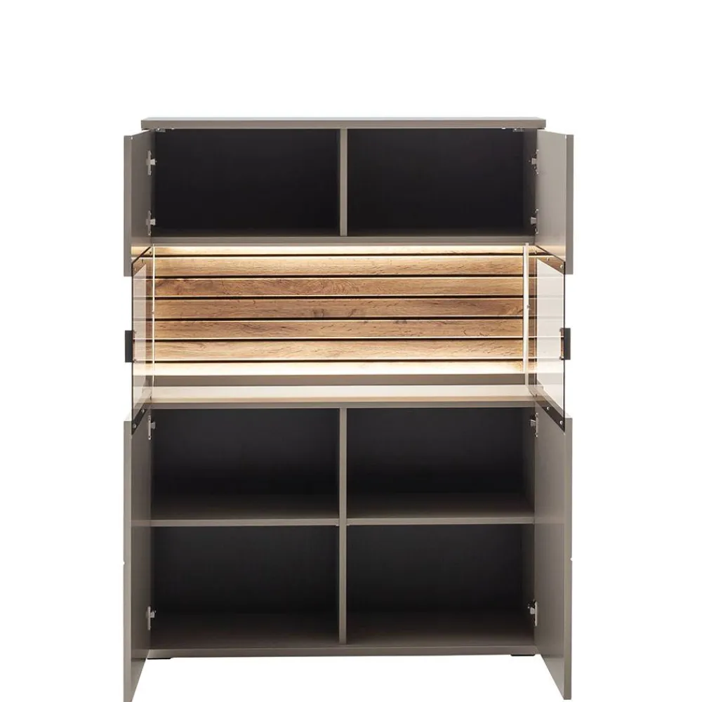 Wohnen Wohnzimmer Möbelset in Grau - Teorina (dreiteilig)