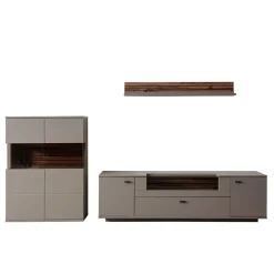 Wohnen Wohnzimmer Möbelset in Grau - Teorina (dreiteilig)