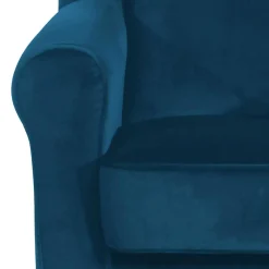 Wohnen Wohnzimmer Ohrensessel aus Samtvelours in Petrol - Torabus