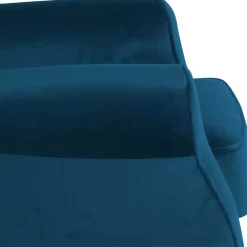 Wohnen Wohnzimmer Ohrensessel aus Samtvelours in Petrol - Torabus