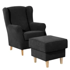 Wohnen Wohnzimmer Ohrensessel in Schwarz - Lirionica