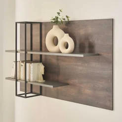 Wohnen Wohnzimmer Regal in Eiche Dunkel und Anthrazit - Mundo