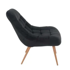 Wohnen Retro Möbel|Sessel*Wohnzimmer Samtstuhl in Schwarz - Nocina