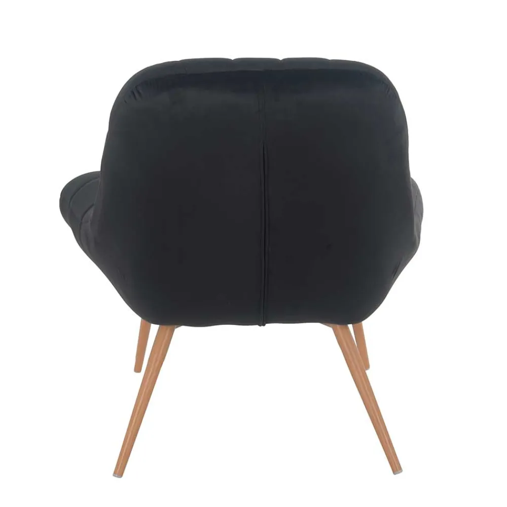 Wohnen Retro Möbel|Sessel*Wohnzimmer Samtstuhl in Schwarz - Nocina