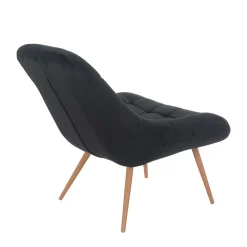 Wohnen Retro Möbel|Sessel*Wohnzimmer Samtstuhl in Schwarz - Nocina