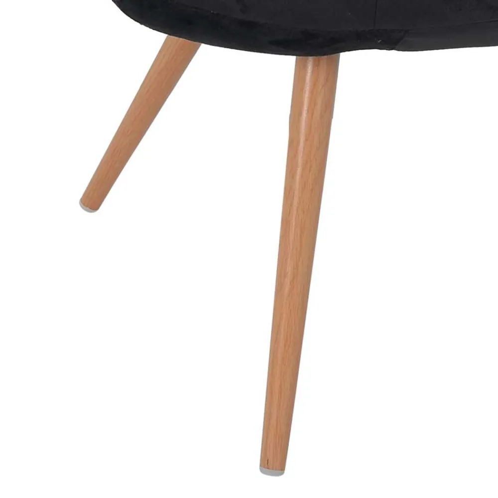 Wohnen Retro Möbel|Sessel*Wohnzimmer Samtstuhl in Schwarz - Nocina
