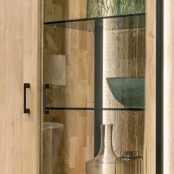 Wohnen Wohnzimmer Schrank aus Asteiche Massivholz & Glas - Clenza