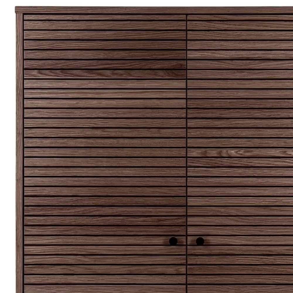 Wohnen Retro Möbel|Wohnzimmerschränke*Wohnzimmer Schrank mit dunklem Furnier in Braun - Wega