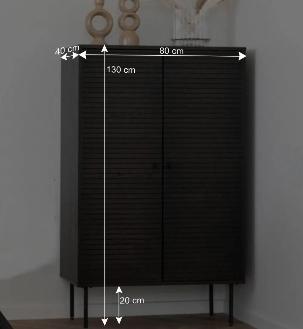 Wohnen Retro Möbel|Wohnzimmerschränke*Wohnzimmer Schrank mit dunklem Furnier in Braun - Wega