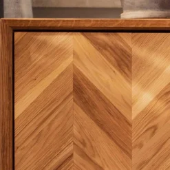 Wohnen Wohnzimmer Schrank mit Tür Fischgrät Optik - Kerfa