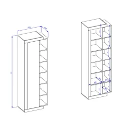 Wohnen Wohnzimmer Schrank mit Tür & sechs Fächern - Milvara