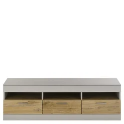 Wohnen Wohnzimmer Schrank Set in Hellgrau & Zinneiche - Lioscas (vierteilig)