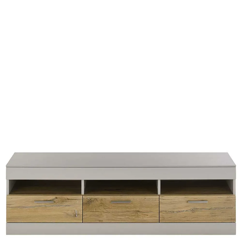 Wohnen Wohnzimmer Schrank Set in Hellgrau & Zinneiche - Lioscas (vierteilig)