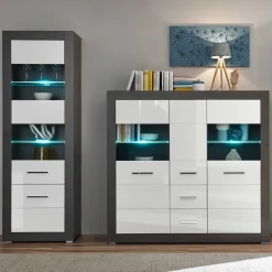 Wohnen Wohnzimmerschränke|Wohnwände*Wohnzimmer Schrank Set modern - Istensa I (zweiteilig)