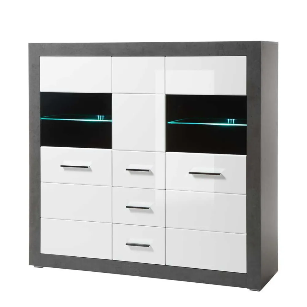 Wohnen Wohnzimmerschränke|Wohnwände*Wohnzimmer Schrank Set modern - Istensa I (zweiteilig)