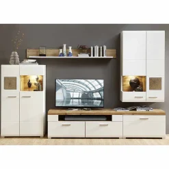 Wohnen Wohnwände|Wohnwand*Wohnzimmer Schrankwand Lisepio mit Beleuchtung (fünfteilig)